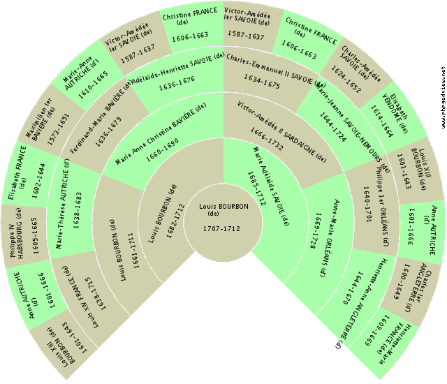 Mérovée MÉROVINGIENS Solfjäderdiagram