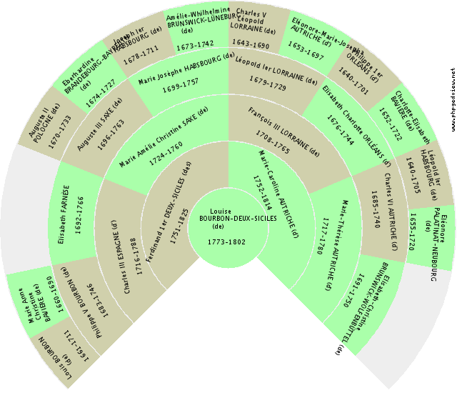 Guillaume II ANGLETERRE (d') Solfjäderdiagram